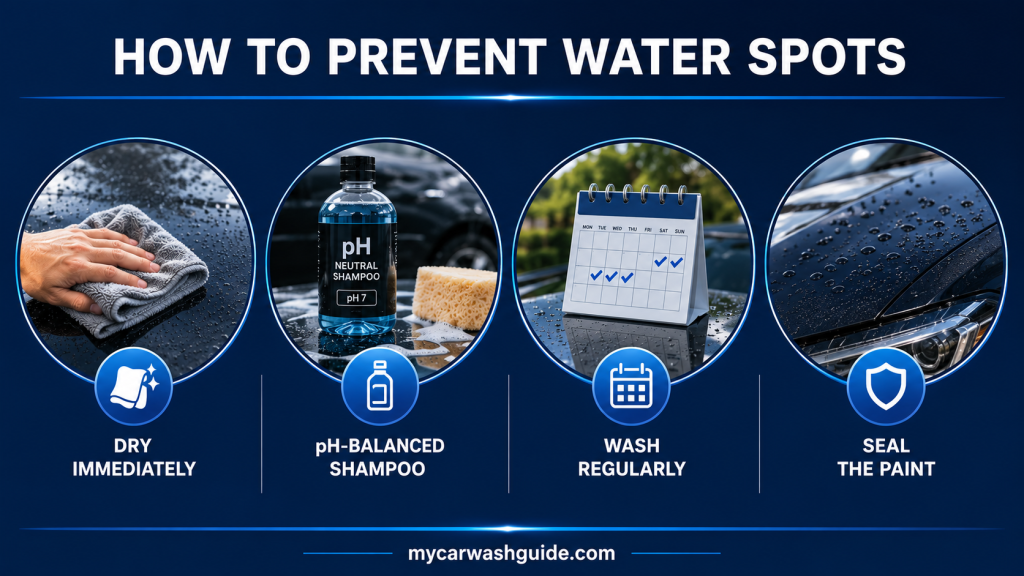 Water spot prevention tips for car paint.