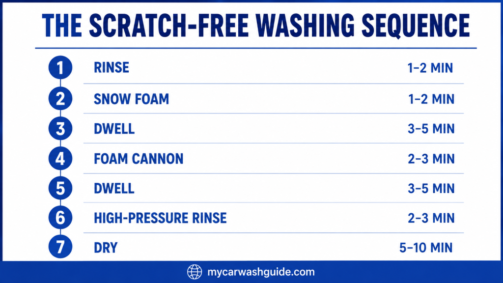The Scratch free washing sequence