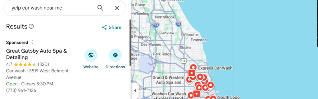 you can find a near car wash by using yelp.
