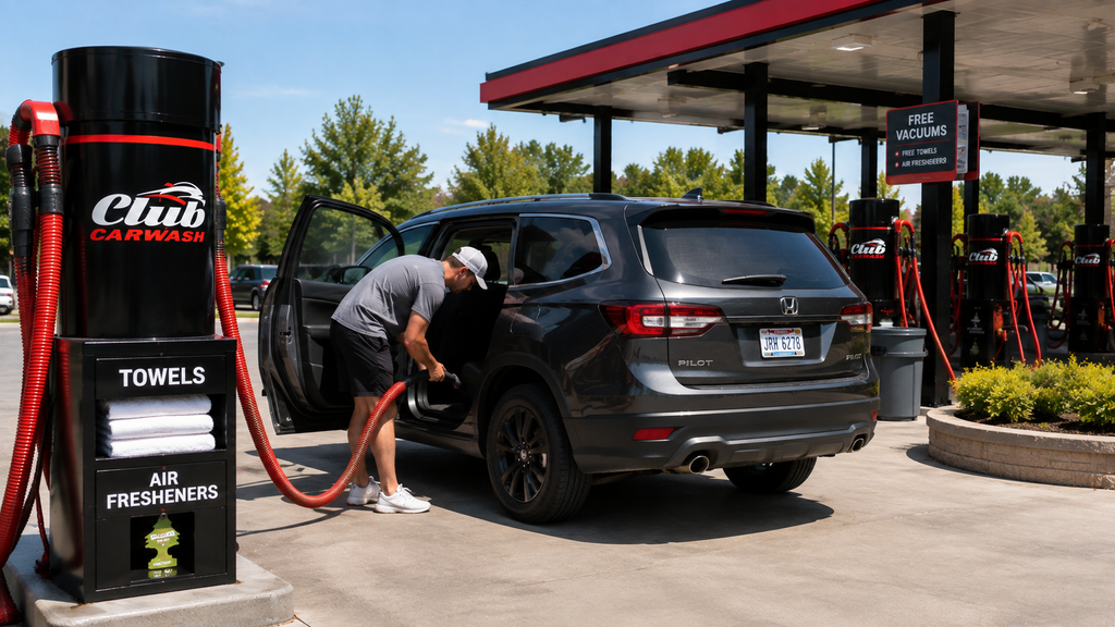 club car wash free vacuum station
