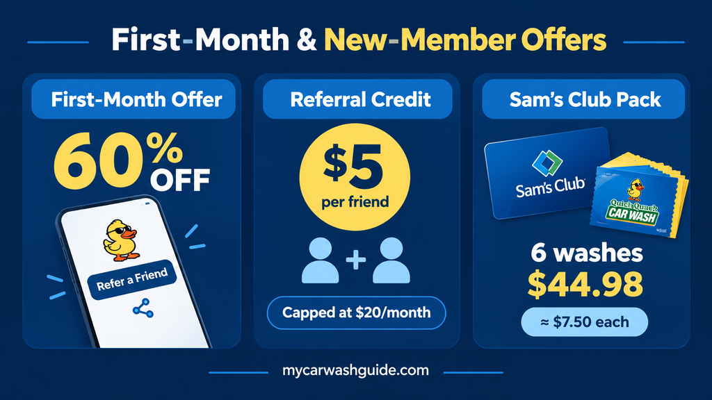 Quick Quack new-member offers and savings.