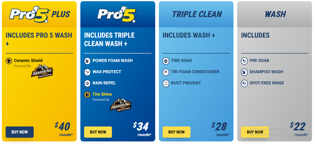 unlimited car wash prices in Take 5 car wash